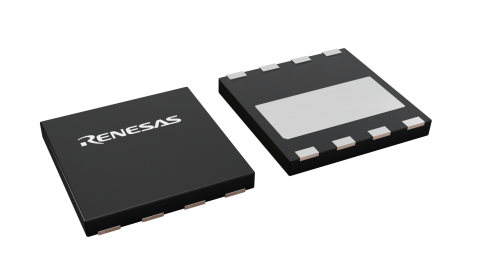 3D illustration featuring top and bottom views of PQFN chip package with 8 lead count.