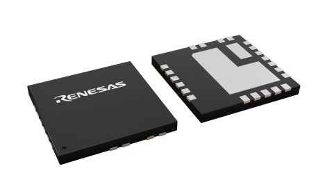 3D illustration featuring top and bottom views of QFN chip package with 22 lead count.