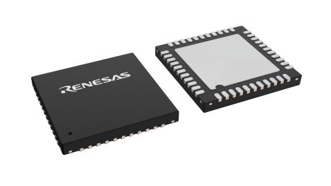3D illustration featuring top and bottom views of STQFN IC chip package with 44 lead count.